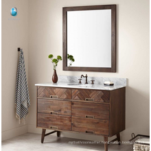 Bathroom Design Italian Cararra White Marble Top 48" Bath Vanity Set/ American Style Bathroom Cabinet